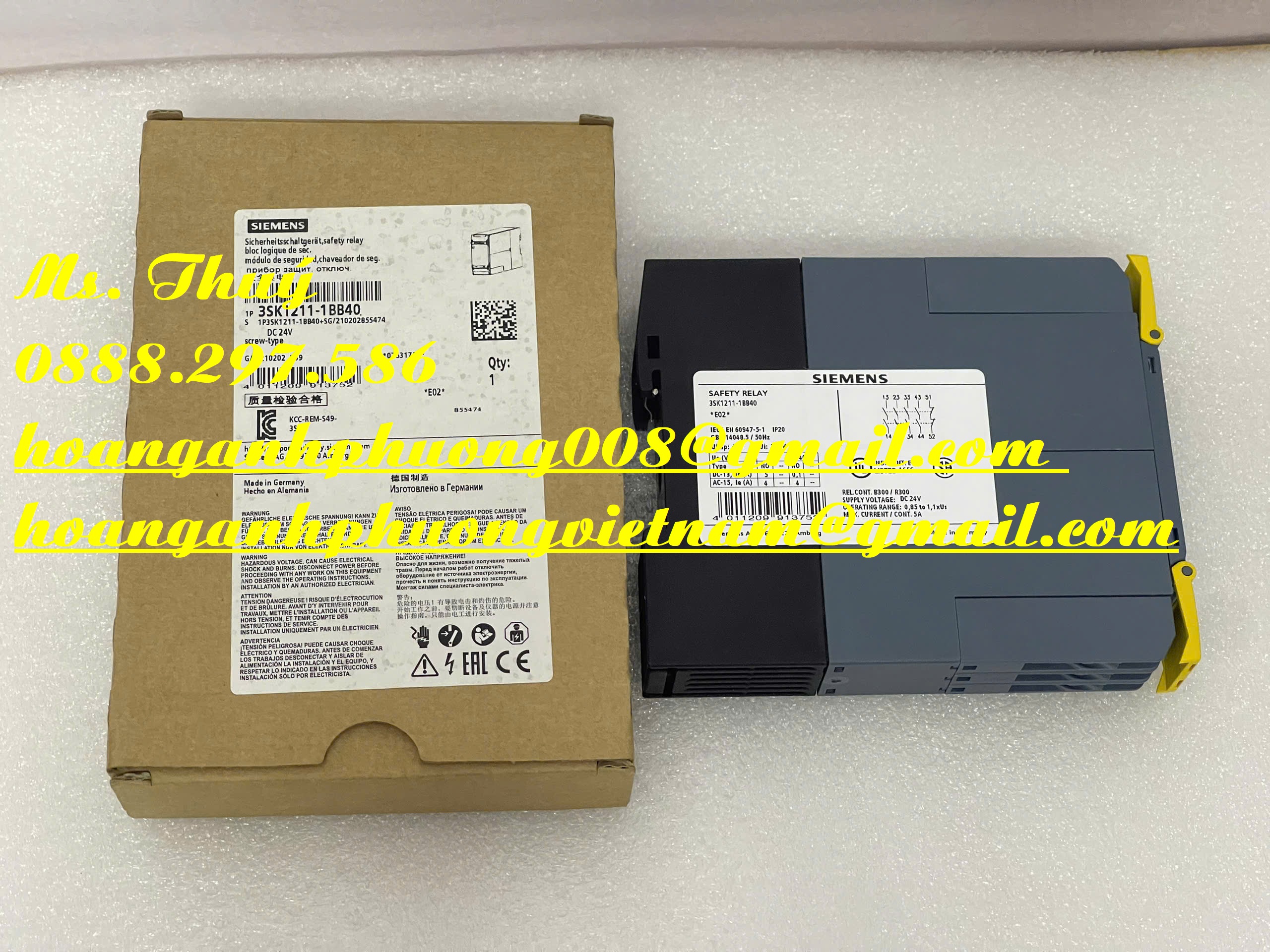 Safety Relay Siemens 3SK1211-1BB40 - Hàng mới 100%